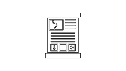 Black line Game guide icon isolated on white background. User manual Stock Footage 160230043