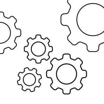 Black line Gear  background  vector  illustration design Stock Illustration