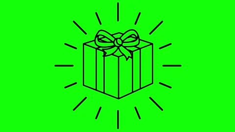 Black line gift ray green Stock Footage 252801630