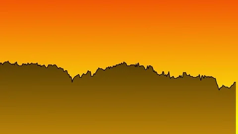Black line graph on orange background chart of stock market investment trading. Stock Footage 83238866