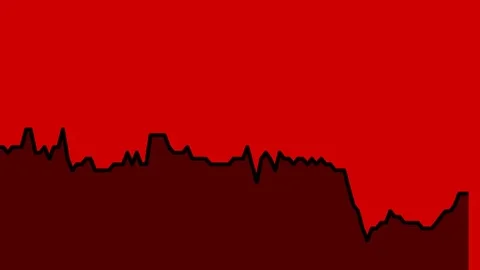 Black line graph on red background chart of stock market investment trading. Stock Footage 83243759