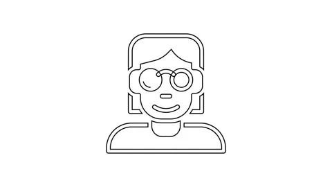 Black line Hacker or coder icon isolated on white background. Programmer Stock Footage 160293855