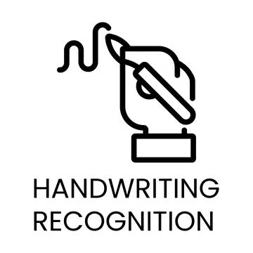 Black line of hand writing with text handwriting recognition artificial Stock Illustration