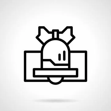 Black line handbell vector icon Stock Illustration
