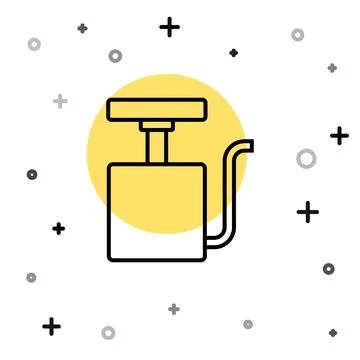 Black line Handle detonator for dynamite icon isolated on white background. R 스톡 일러스트