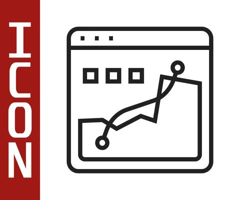 Black line Histogram graph photography icon isolated on white background. Vector Stock Illustration