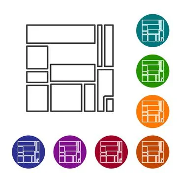 Black line House Edificio Mirador icon isolated on white background. Mirador Иллюстрация