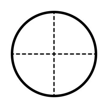 Black line icon in scope or crosshair shape Stock Illustration