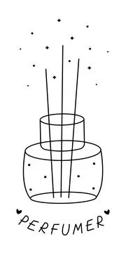 Black line illustration for perfumer Stock Illustration