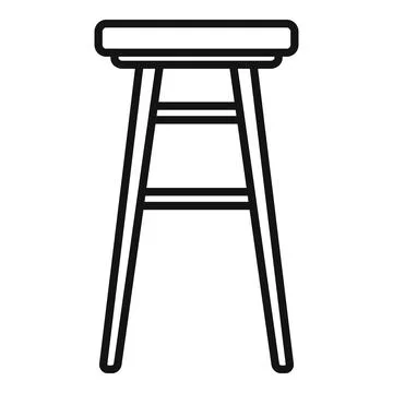 Black line illustration of a simple stool Illustrazione stock