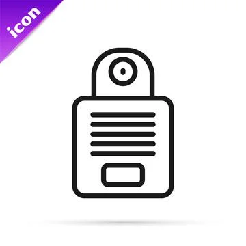 Black line Intercom icon isolated on white background. Vector イラスト素材