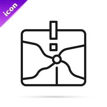 Black line Intersection point icon isolated on white background. Vector Illustrazione stock