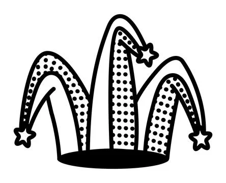 Black line jester hat Stock Illustration