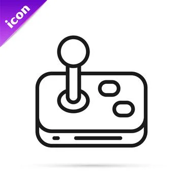 Black line Joystick for arcade machine icon isolated on white background Stock Illustration