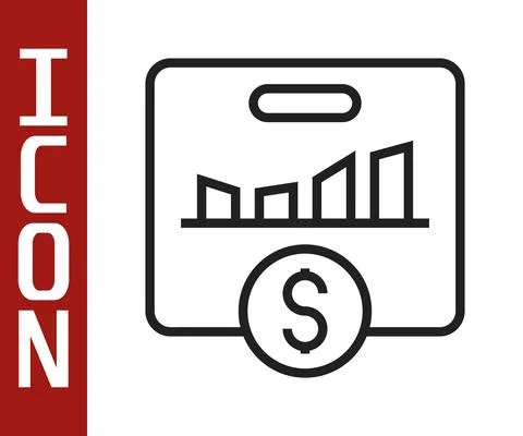Black line KPI - Key performance indicator icon isolated on white background Stock Illustration