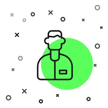 Black line Laboratory assistant icon isolated on white background.  Vector Illustrazione stock