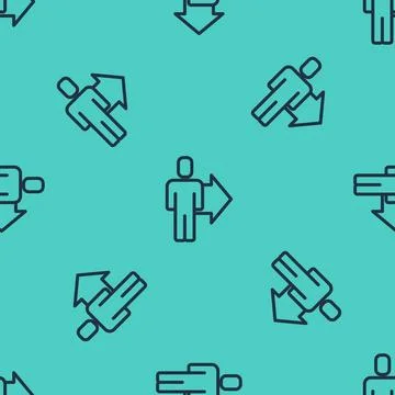 Black line Leader of a team of executives icon isolated seamless pattern on Stock Illustration