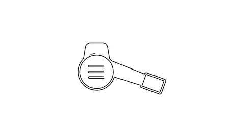 Black line Leaf garden blower icon isolated on white background. 4K Video motion Stock Footage 155474089