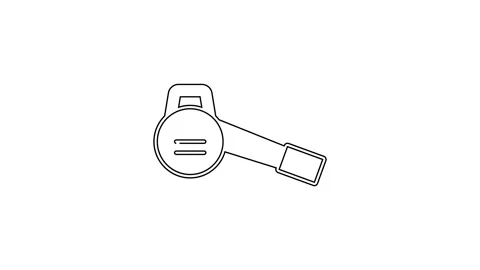 Black line Leaf garden blower icon isolated on white background. 4K Video motion Stock Footage 160292371