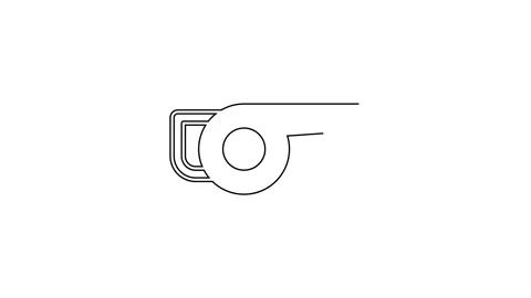Black line Leaf garden blower icon isolated on white background. 4K Video motion Stock Footage 160292517