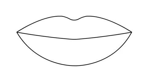 Black line lips white Stock Footage 256796122