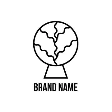 Black line logo with tree on white background. Eco logo Stock Illustration