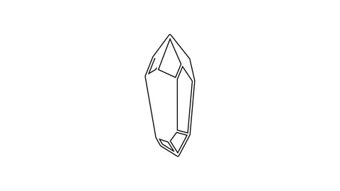 Black line Magic stone icon isolated on white background. Fantasy crystal Video stock 159321635
