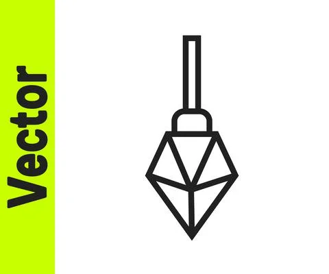 Black line Magic stone icon isolated on white background. Fantasy crystal Illustrazione stock