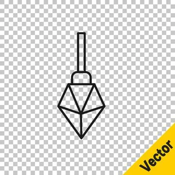 Black line Magic stone icon isolated on transparent background. Fantasy crystal Stock Illustration