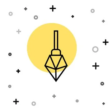 Black line Magic stone icon isolated on white background. Fantasy crystal Stock Illustration