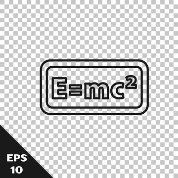 Black line Math system of equation solution icon isolated on transparent Illustrazione stock