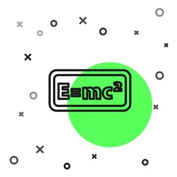 Black line Math system of equation solution icon isolated on white background. E Illustrazione stock