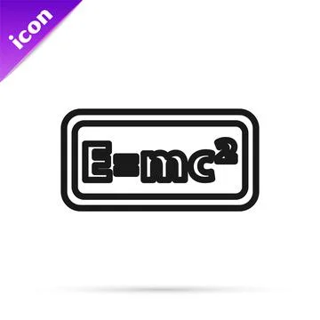 Black line Math system of equation solution icon isolated on white background. E 스톡 일러스트