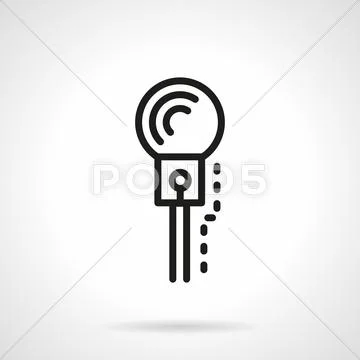 Black line microphone vector icon Stock Illustration
