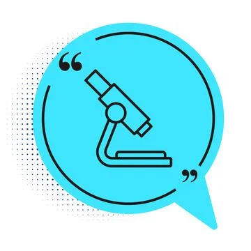 Black line Microscope icon isolated on white background. Chemistry Stock Illustration