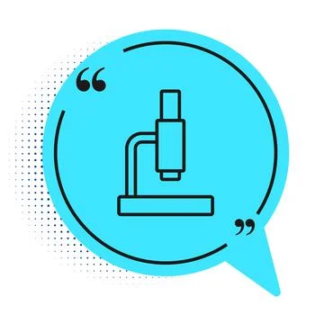 Black line Microscope icon isolated on white background. Chemistry Stockillustratie