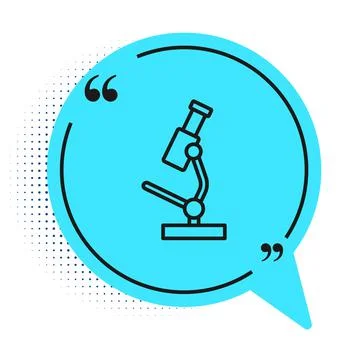 Black line Microscope icon isolated on white background. Chemistry Stock Illustration