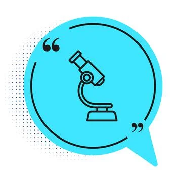Black line Microscope icon isolated on white background. Chemistry Stockillustratie
