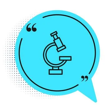Black line Microscope icon isolated on white background. Chemistry Stockillustratie