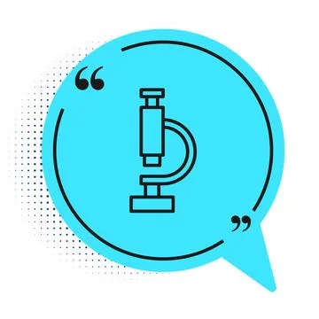 Black line Microscope icon isolated on white background. Chemistry, pharmac.. Stockillustratie