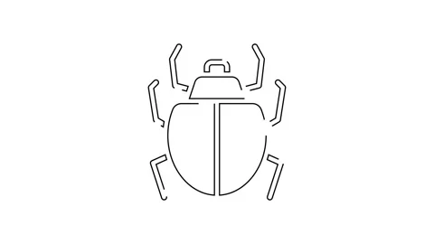 Black line Mite icon isolated on white background. 4K Video motion graphic Stock Footage 139034498