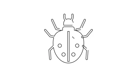 Black line Mite icon isolated on white background. 4K Video motion graphic Stock Footage 139034606