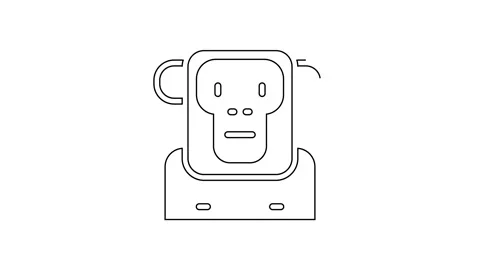 Black line Monkey icon isolated on white background. 4K Video motion graphic Stock Footage 160272397