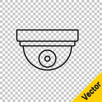 Black line Motion sensor icon isolated on transparent background. Vector Stock Illustration