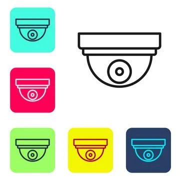 Black line Motion sensor icon isolated on white background. Set icons in color Stock Illustration