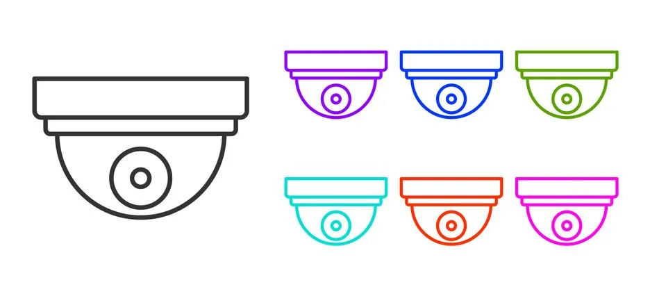 Black line Motion sensor icon isolated on white background. Set icons colorful Stock Illustration