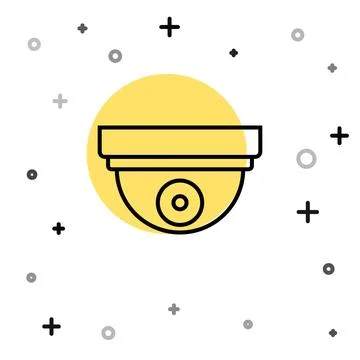 Black line Motion sensor icon isolated on white background. Random dynamic Stock Illustration