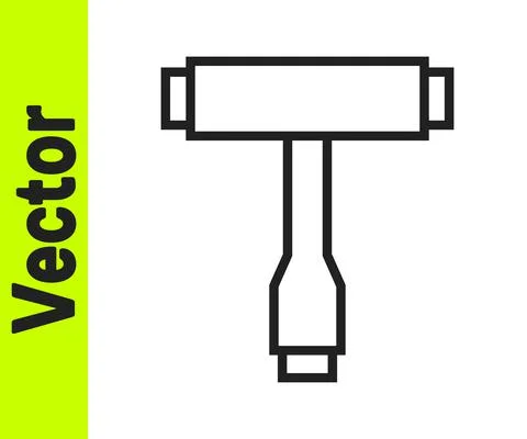 Black line Multi-Function All-In-One portable skate tool T-tool for skateboard Stock Illustration