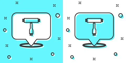 Black line Multi-Function All-In-One portable skate tool T-tool for skateboard Stock Illustration