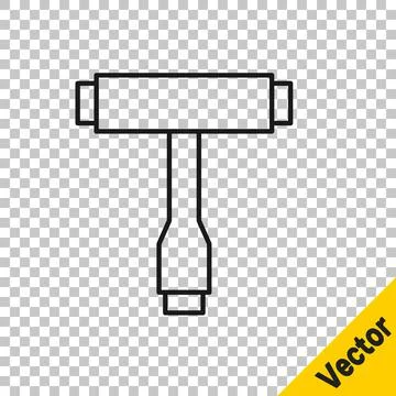 Black line Multi-Function All-In-One portable skate tool T-tool for skateboard Stock Illustration